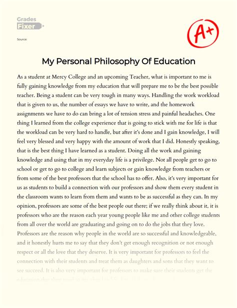 personal philosophy of education